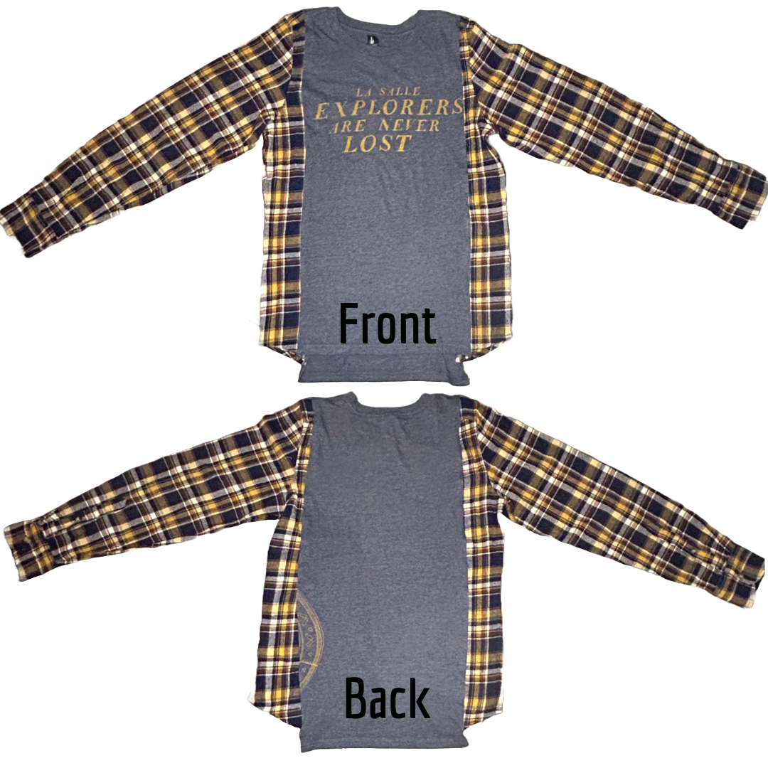 La Salle Explorers | Upcycled Flannel Shirts | College Shirt | NCAA Shirt | College Apparel | Team Apparel