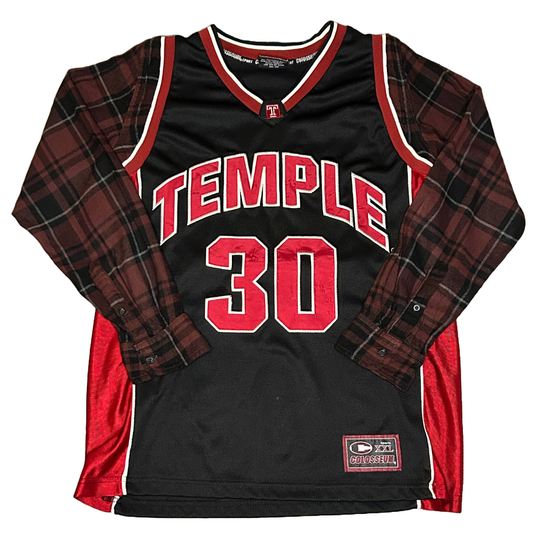 Temple University | Upcycled Flannel Shirts | College Basketball Shirt | NCAA Shirt | Basketball Apparel | Team Apparel