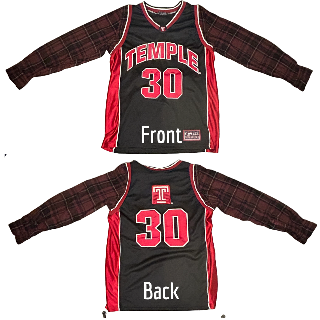 Temple University | Upcycled Flannel Shirts | College Basketball Shirt | NCAA Shirt | Basketball Apparel | Team Apparel