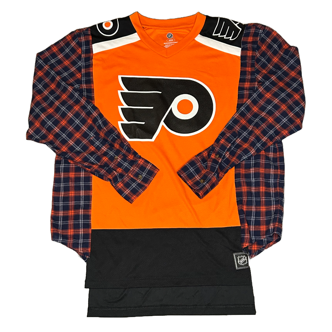 Philadelphia Flyers | Upcycled Flannel Shirts | Sports Shirt | NHL Shirt | Sports Apparel | Team Apparel