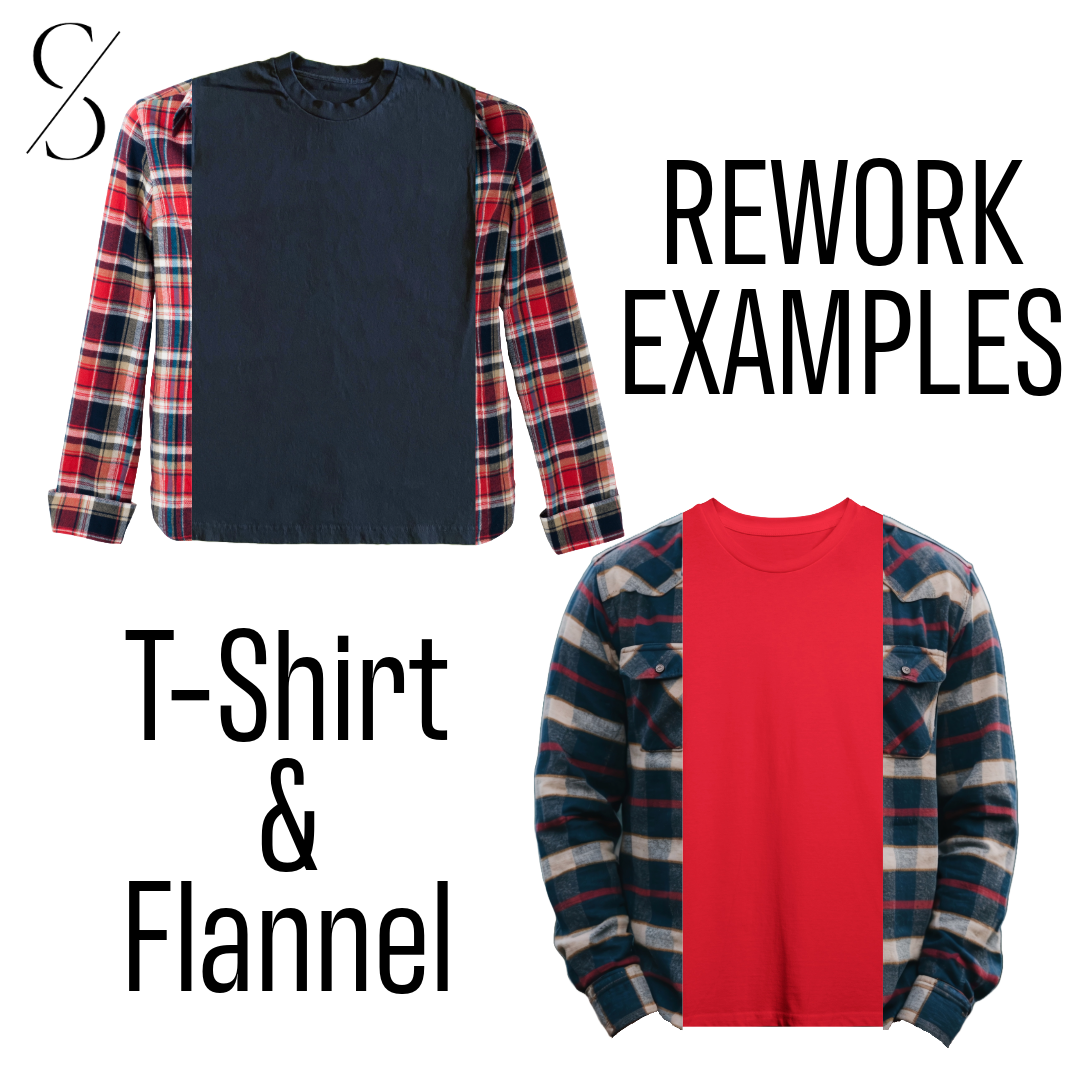 Custom Upcycled Apparel | T-Shirt & Flannel Combo |