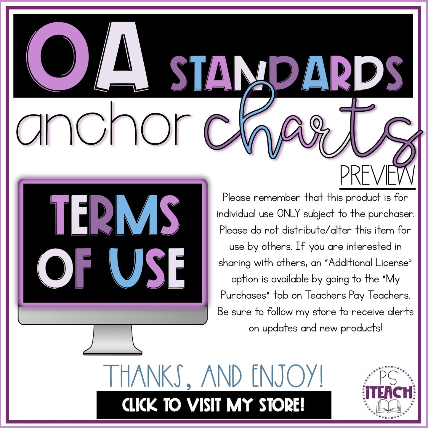 4th Grade Operations & Algebraic Thinking Anchor Charts