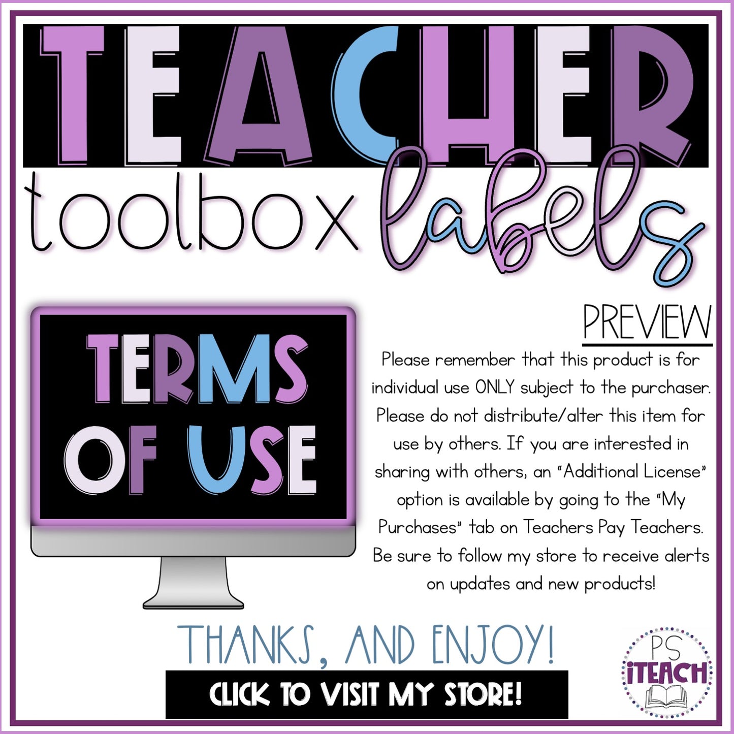 Teacher Toolbox Labels
