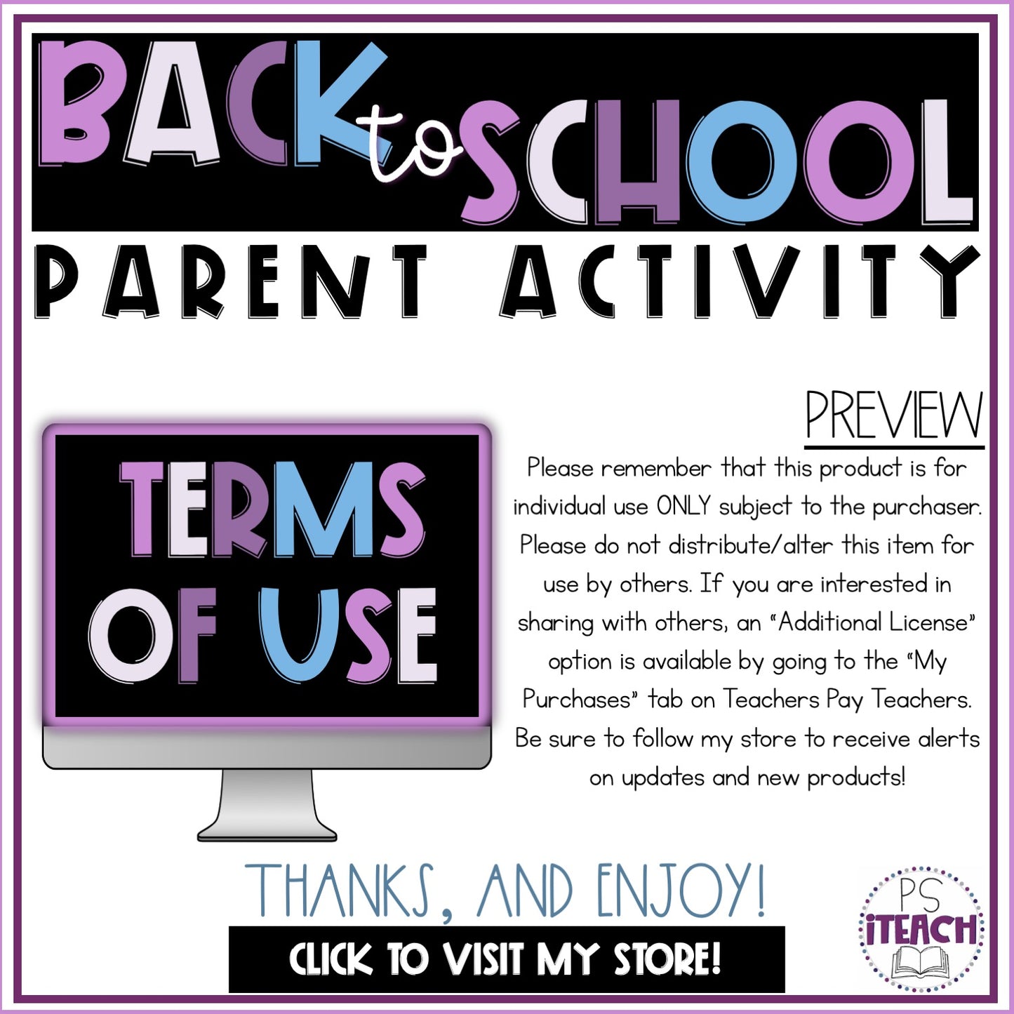 Back to School Night Activity For Parents