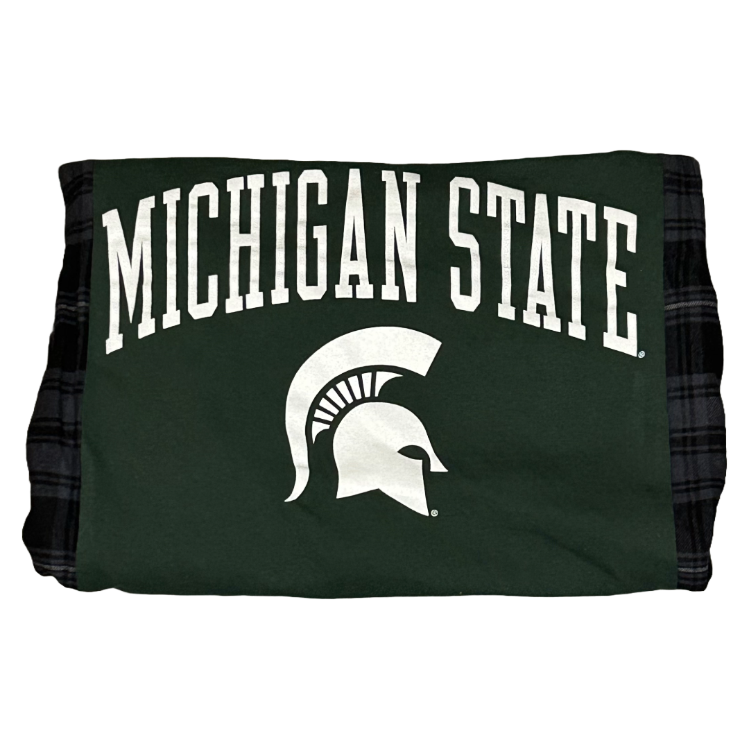 Michigan State University | Upcycled Flannel Shirts | College Shirt | NCAA Shirt | College Apparel | Team Apparel