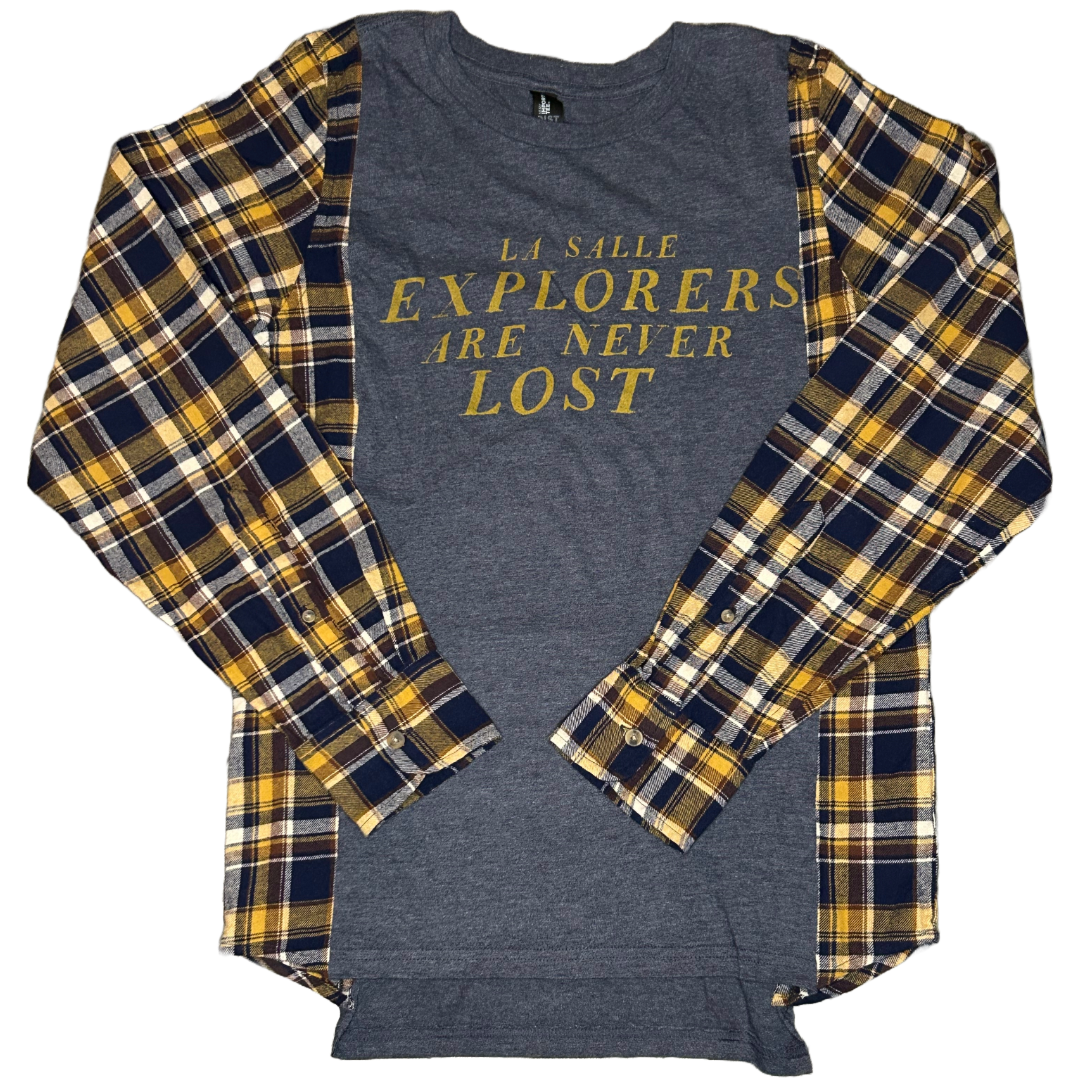 La Salle Explorers | Upcycled Flannel Shirts | College Shirt | NCAA Shirt | College Apparel | Team Apparel