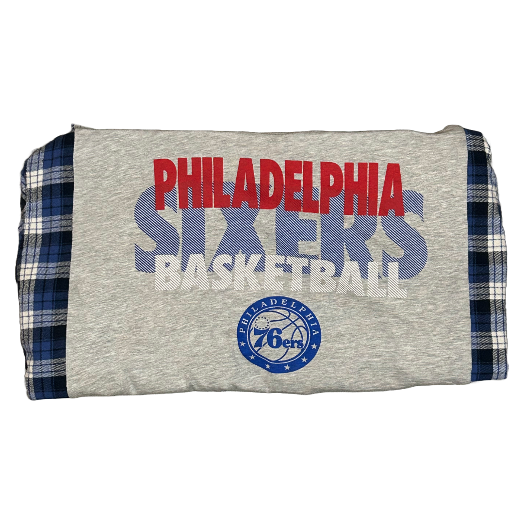 Philadelphia 76ers | Upcycled Flannel Shirts | Basketball Shirt | NBA Shirt | Basketball Apparel | Team Apparel | Joel Embiid