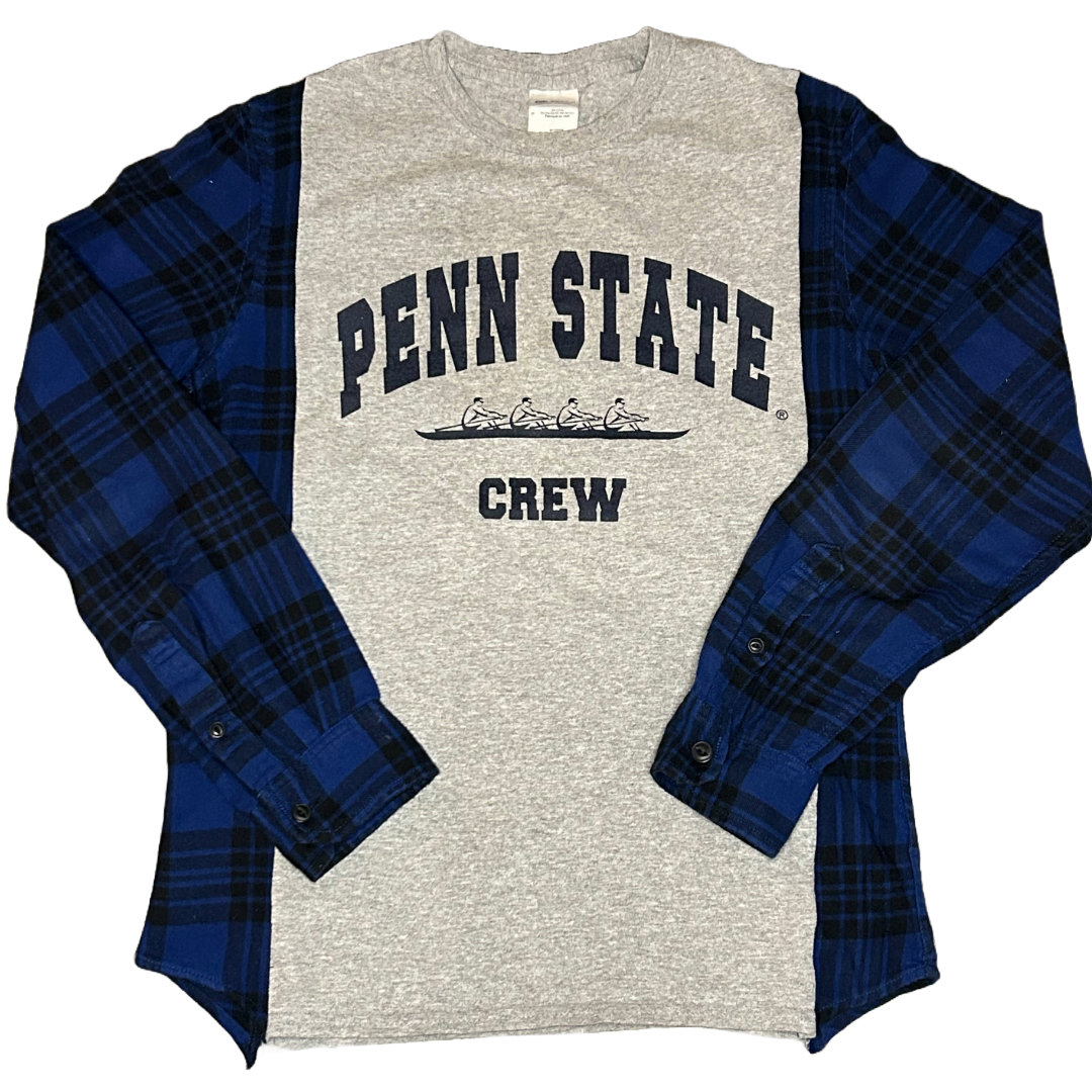 Penn State University | Upcycled Flannel Shirts | College Crew Shirt | NCAA Shirt | Crew Apparel | Team Apparel