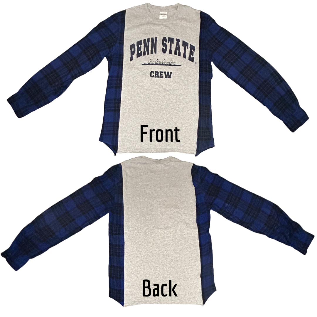 Penn State University | Upcycled Flannel Shirts | College Crew Shirt | NCAA Shirt | Crew Apparel | Team Apparel
