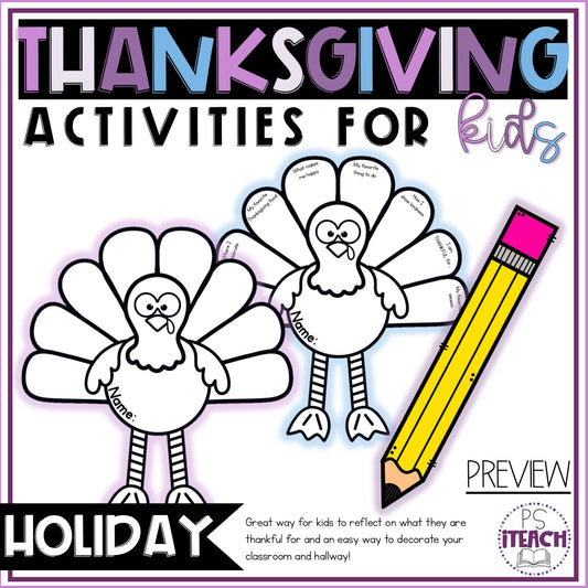 Thanksgiving Printable Activity for Elementary Students