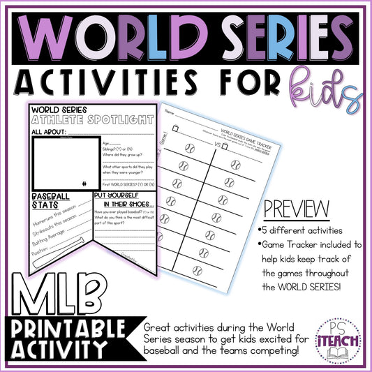 World Series Activity Packet for Kids