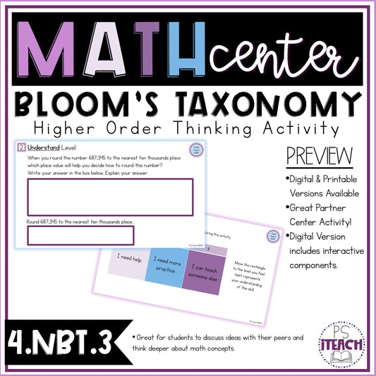Higher Order Thinking Math Center Activity 4.NBT.3
