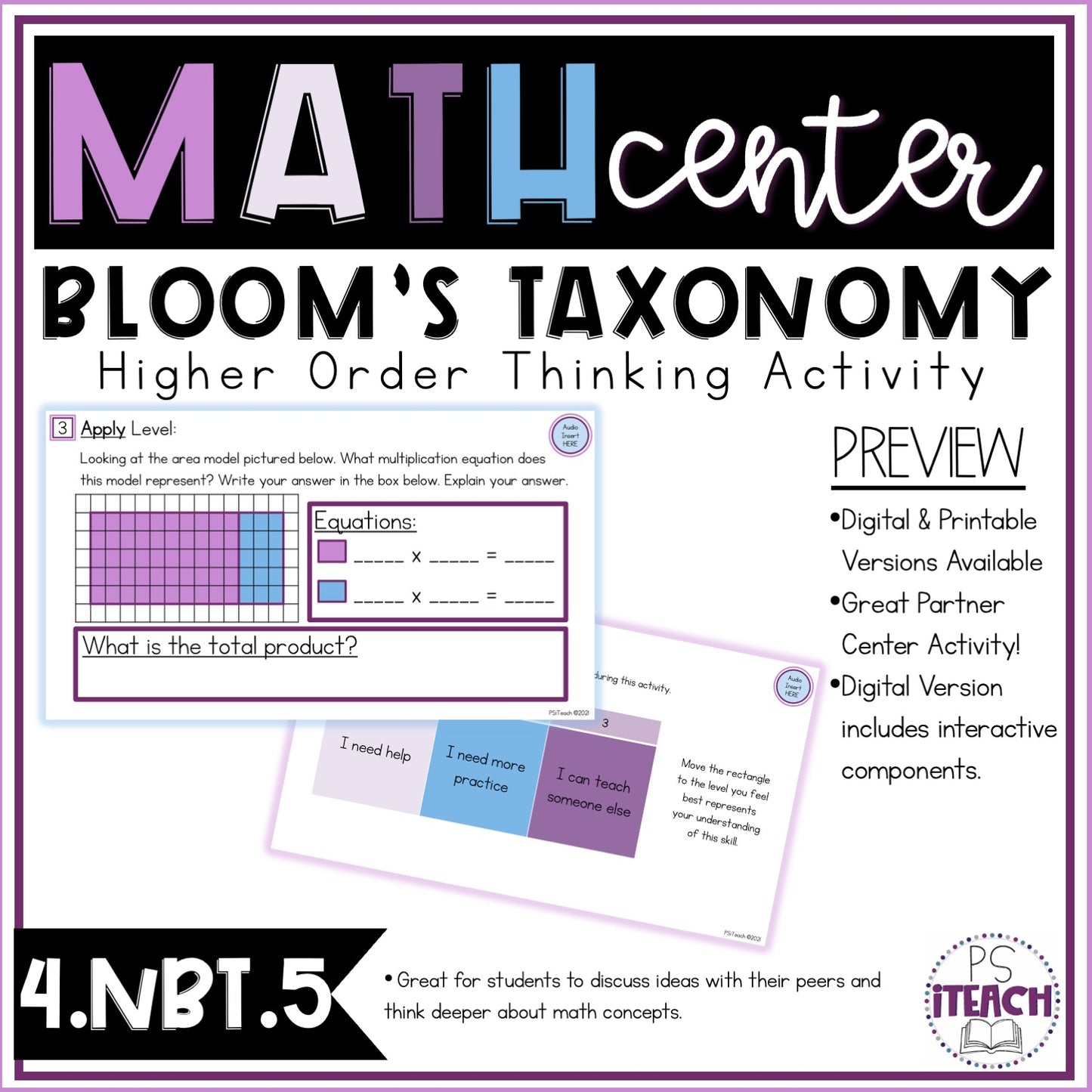 Higher Order Thinking Math Center Activity 4.NBT.5