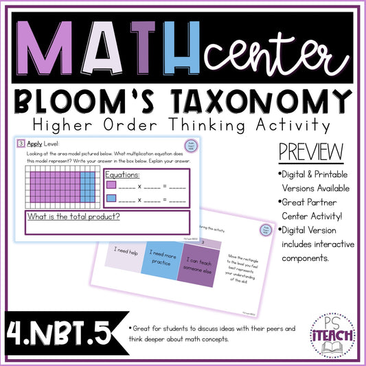 Higher Order Thinking Math Center Activity 4.NBT.5