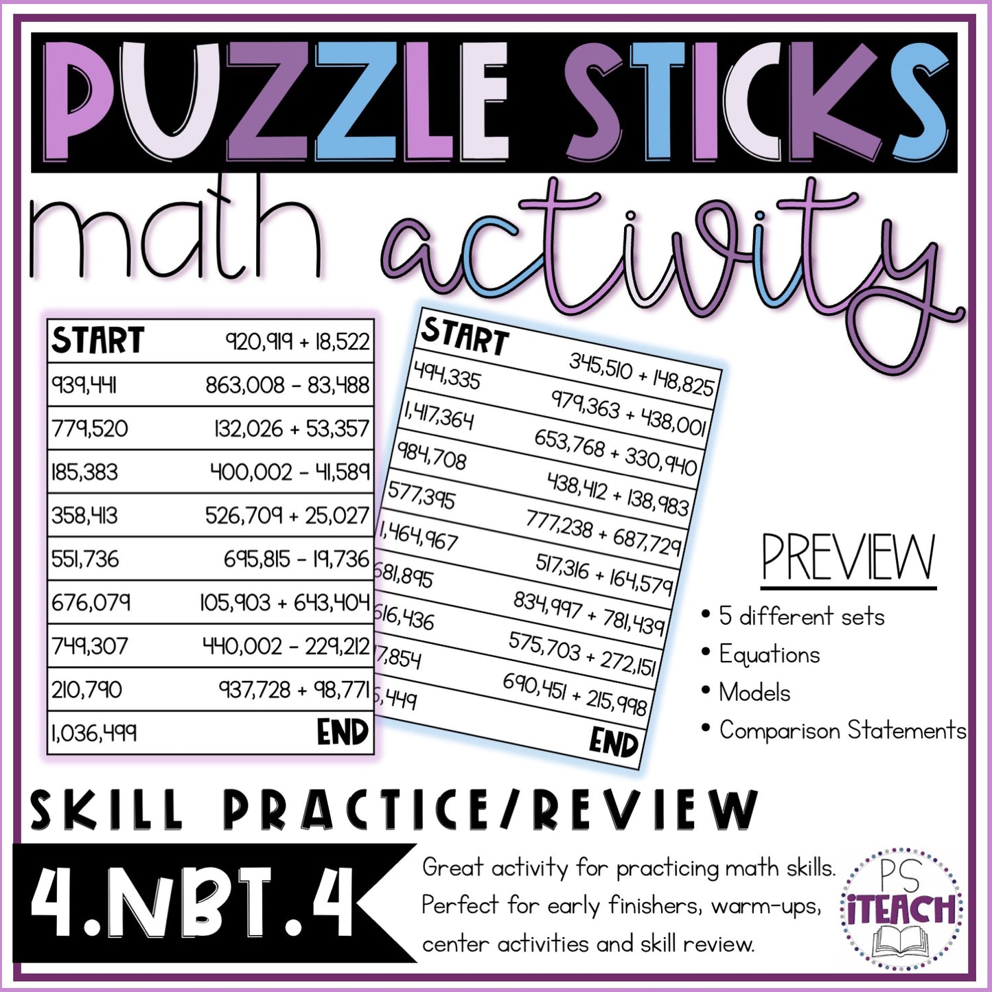 Adding and Subtracting Whole Numbers Games
