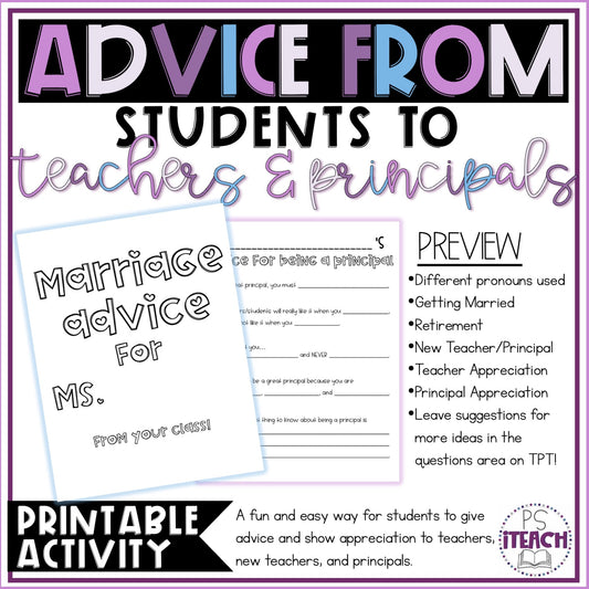 Teaching/Marriage/Retirement Advice & Appreciation from Students