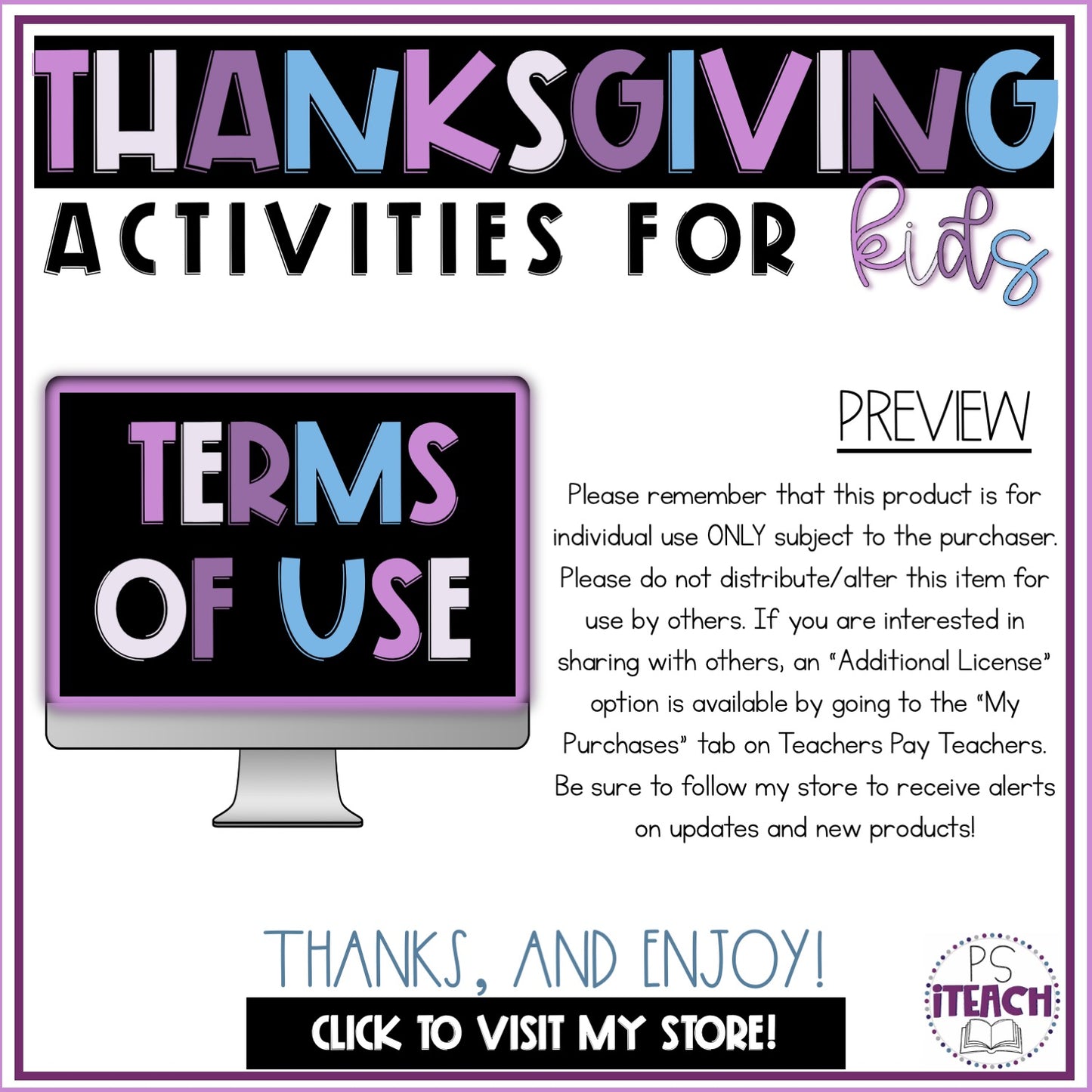 Thanksgiving Printable Activity for Elementary Students