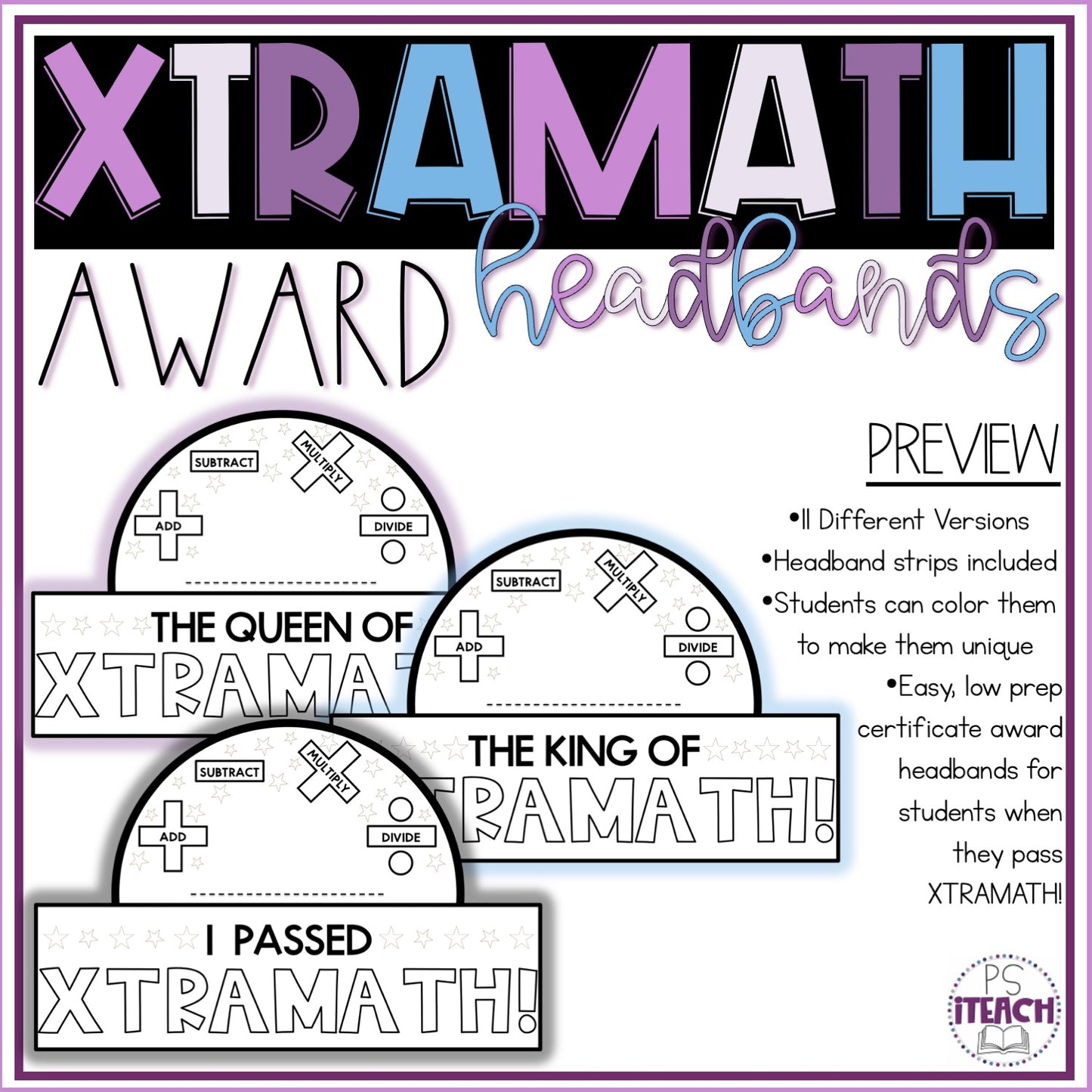 XtraMath Award Certificate Headbands | Fun, Printable Math Certificates