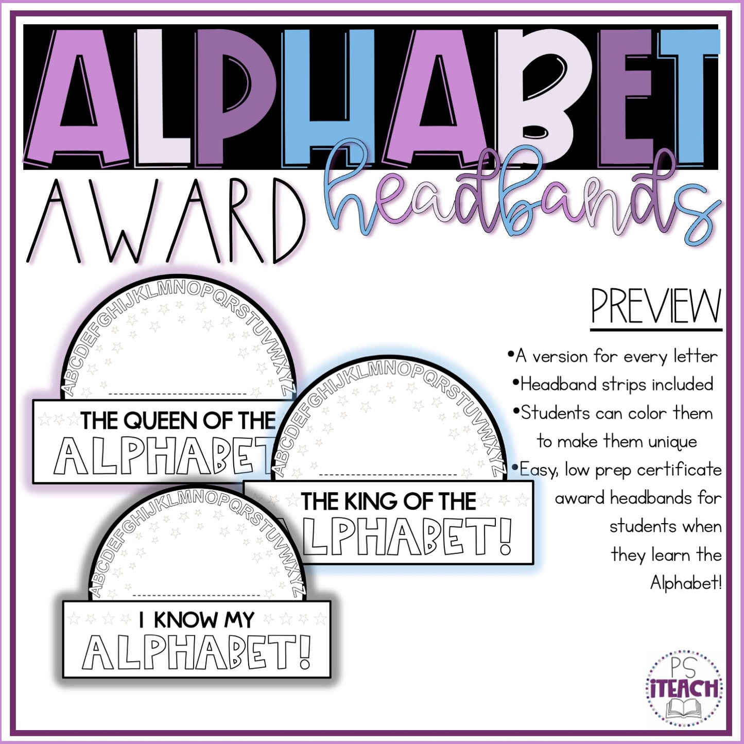 Alphabet Award Certificate Headbands | Fun, Learning the ABC's