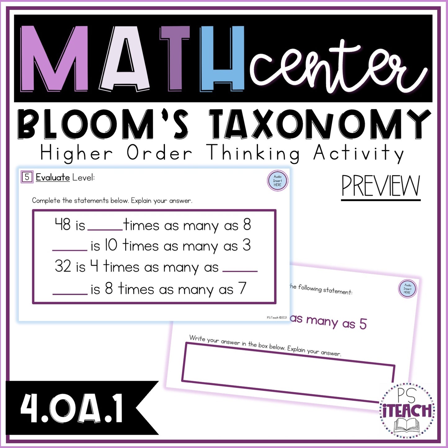 Multiplicative Comparison Word Problem