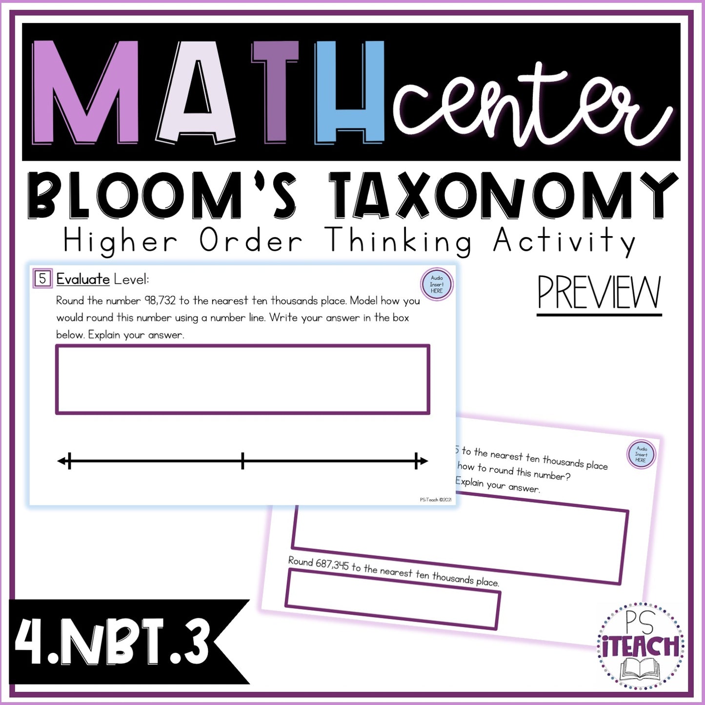 Higher Order Thinking Math Center Activity 4.NBT.3