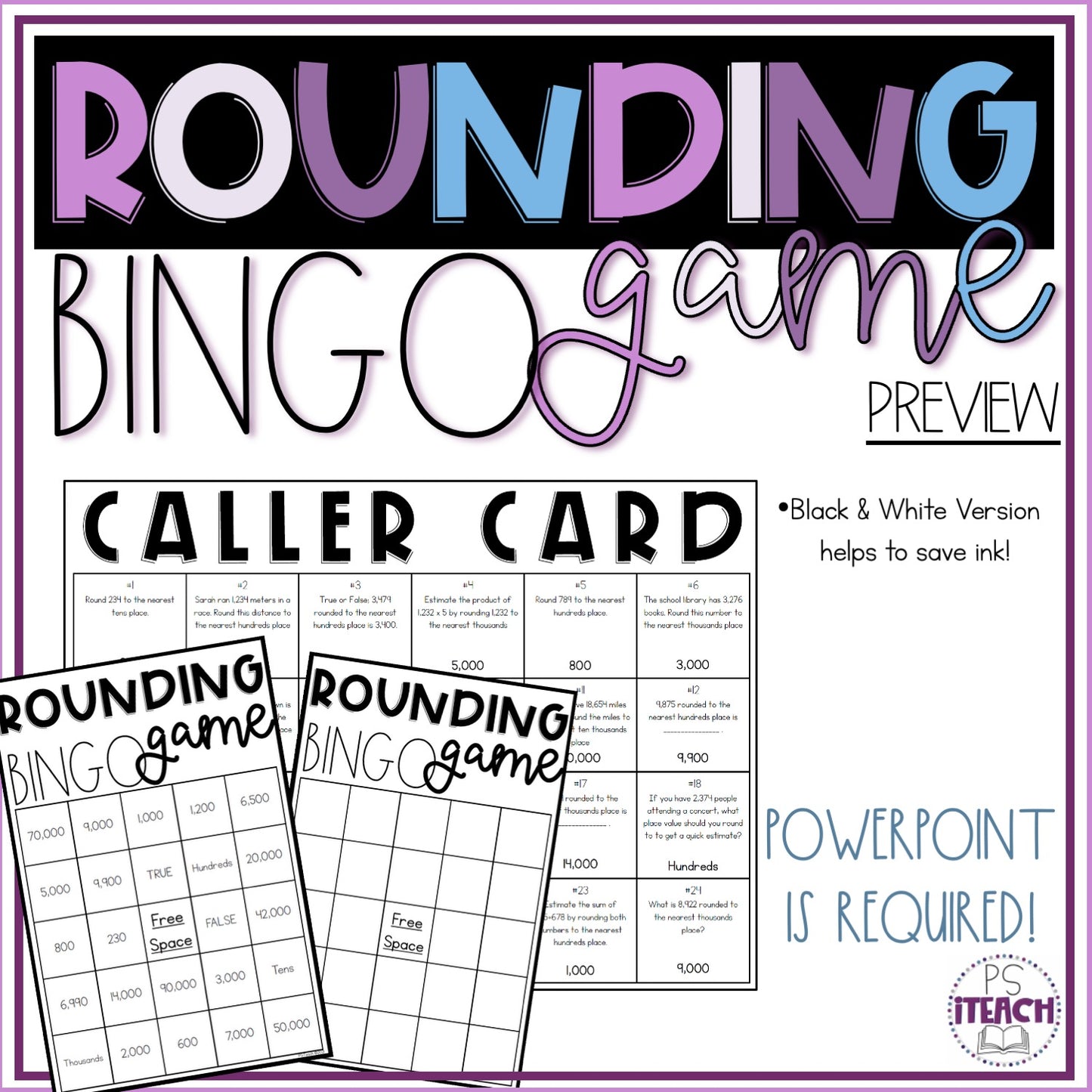 Rounding Bingo 4.NBT.3 Math Whole Group Review Game