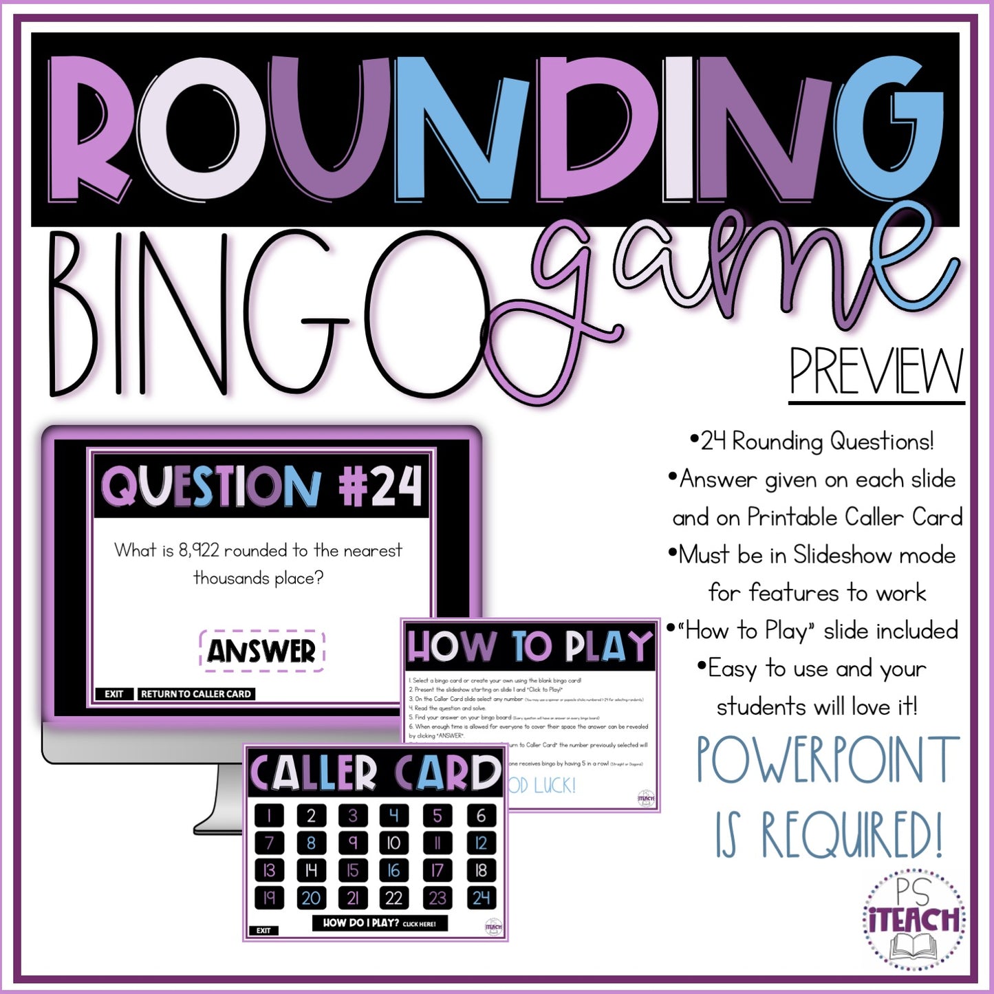 Rounding Bingo 4.NBT.3 Math Whole Group Review Game
