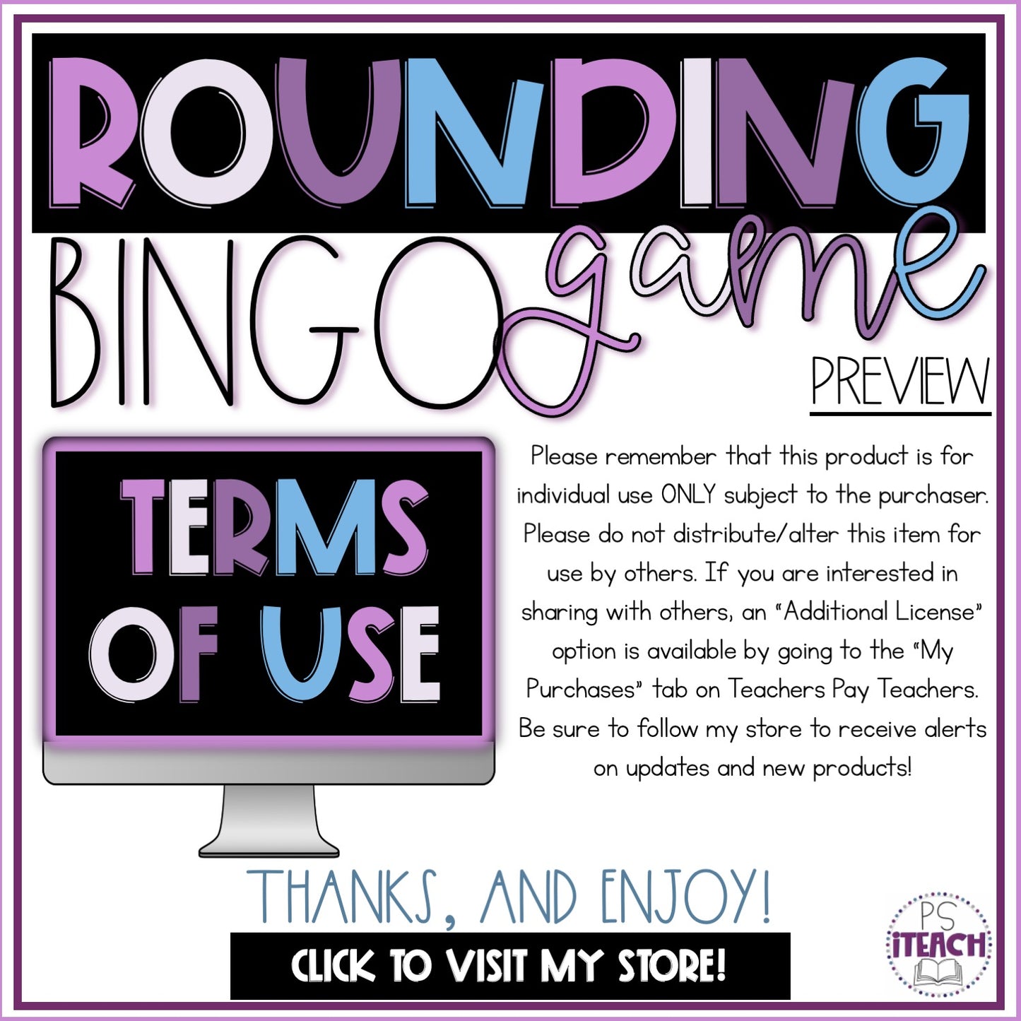 Rounding Bingo 4.NBT.3 Math Whole Group Review Game